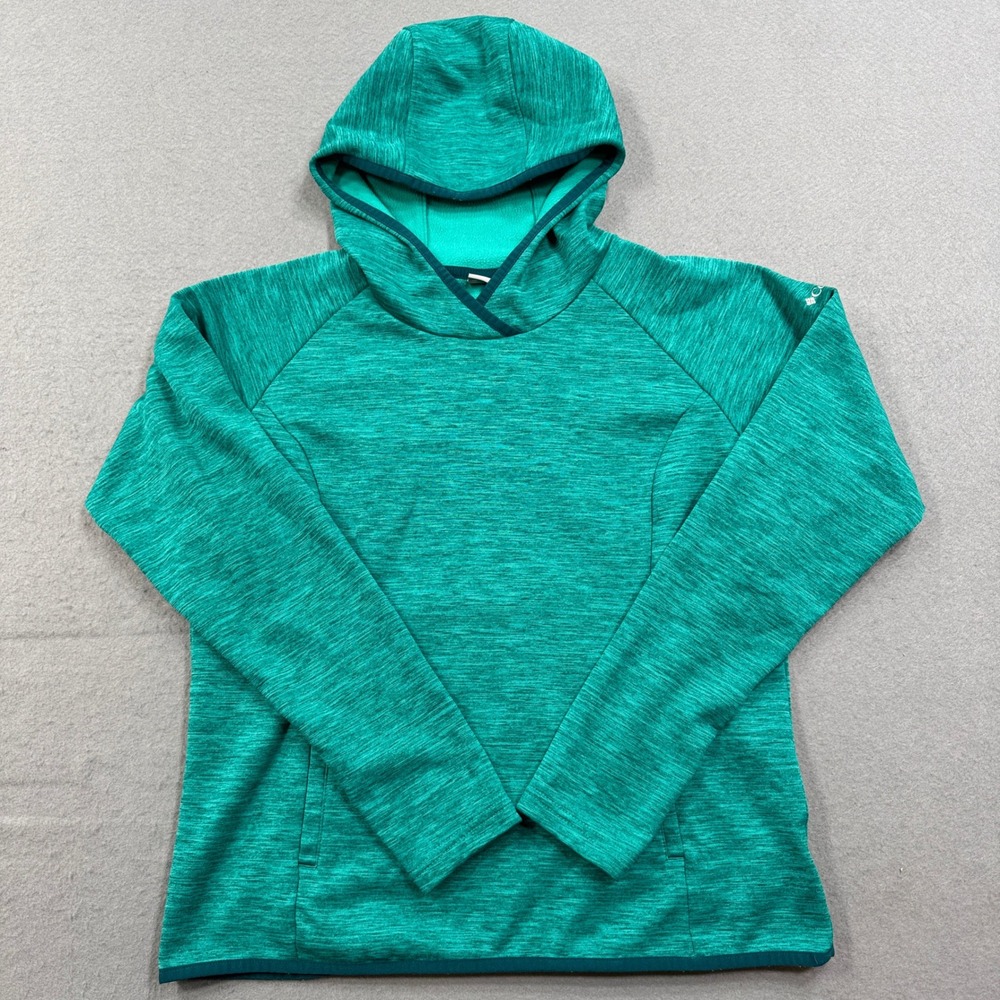 Columbia Hoodie Women's Medium Green Space Dye Fleece Loose Fit Athleisure‎